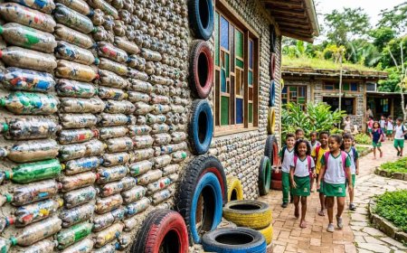Escolas feitas com materiais reciclados inspiram projetos no mundo