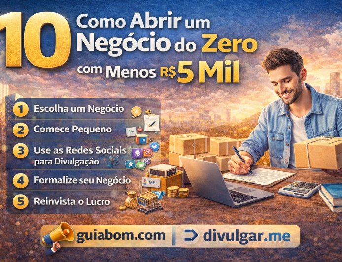 Como abrir um negócio do zero com menos de R$ 5 mil
