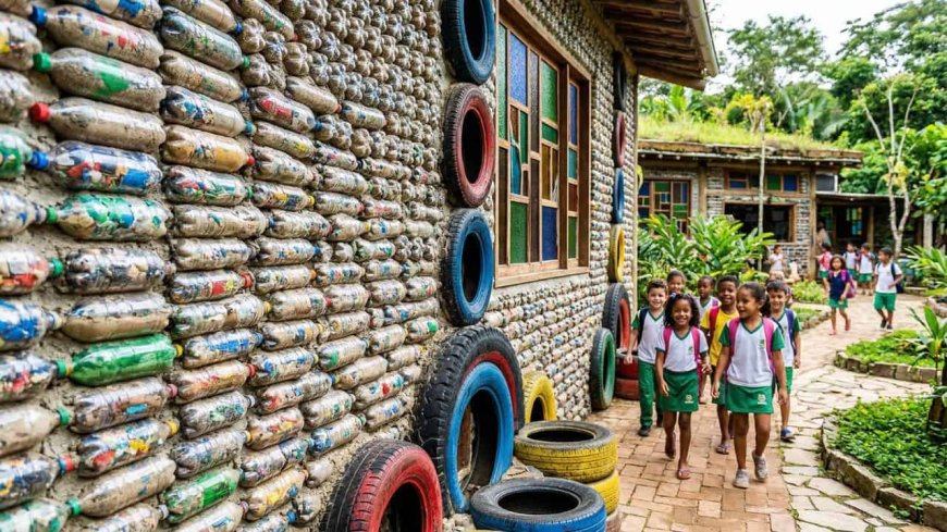Escolas feitas com materiais reciclados inspiram projetos no mundo