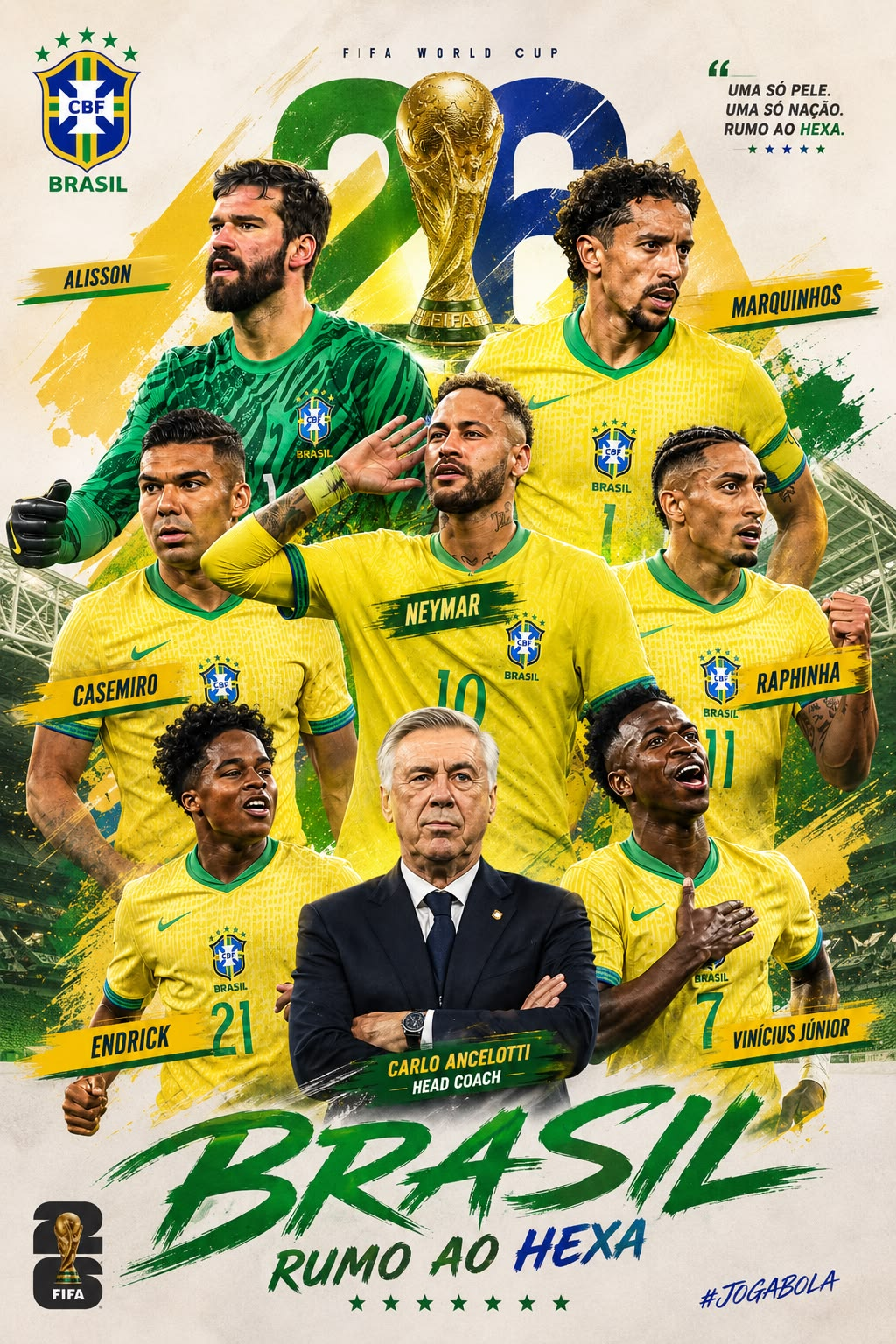 Copa do Mundo 2026:Seleção brasileira enfrenta Marrocos em busca do sonhado hexacampeonato