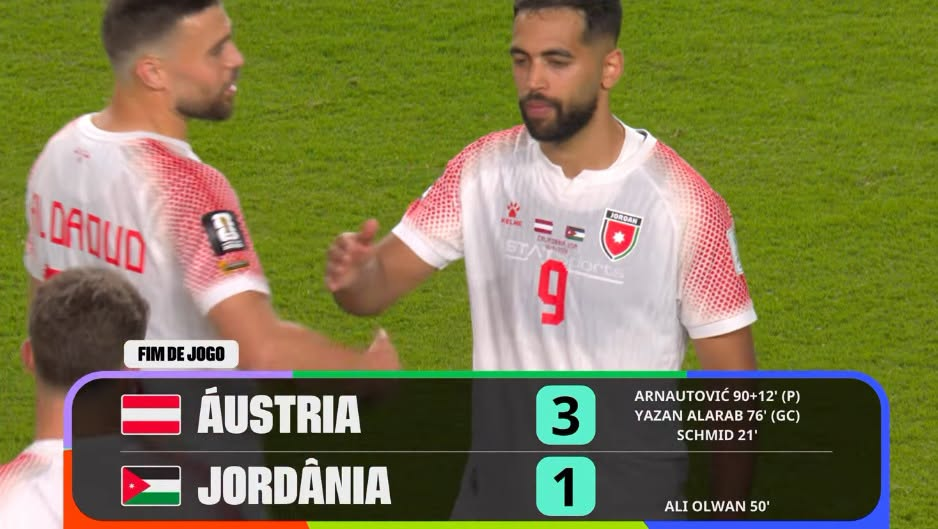 Copa do Mundo 2026: Áustria vence Jordânia em partida histórica com brilho de atacante