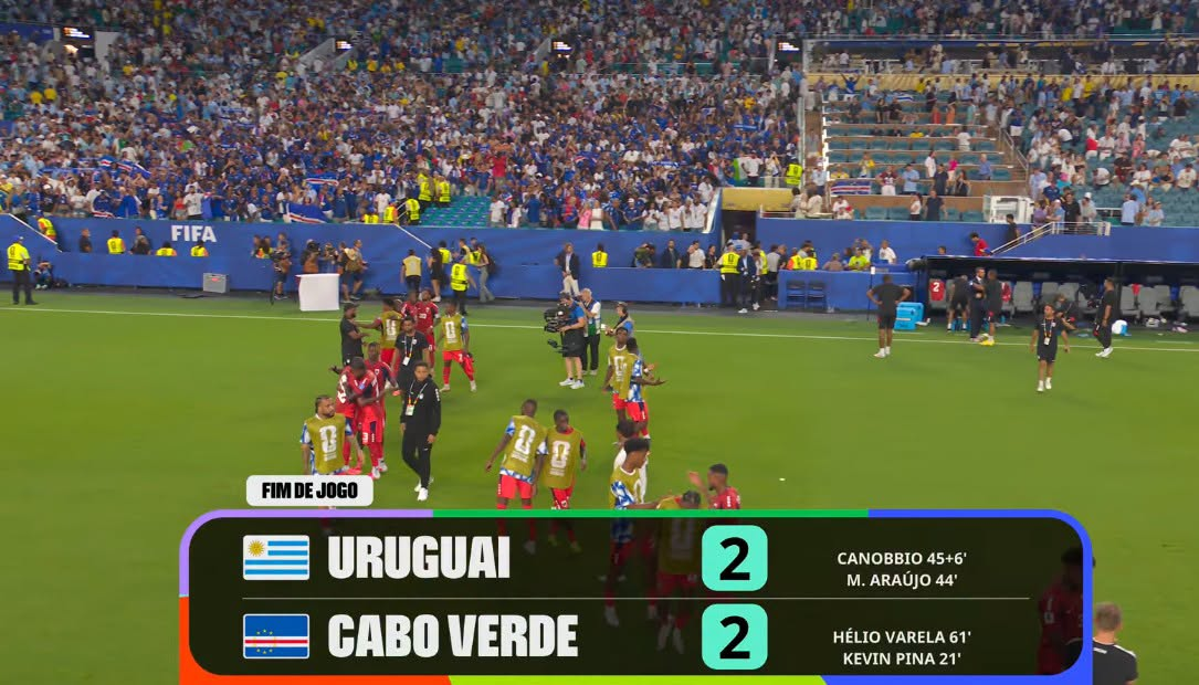 Copa do Mundo 2026: Uruguai cede empate a Cabo Verde e complica situação no grupo