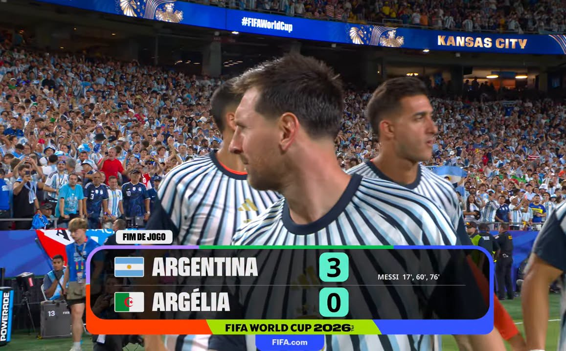 Copa do Mundo 2026: Argentina goleia Argélia com show e prêmio para Messi