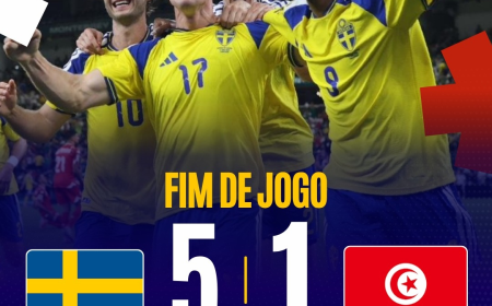 Copa do Mundo de 2026: Suécia atropela Tunísia em goleada histórica e assume liderança