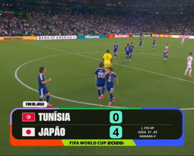 Copa do Mundo 2026: Japão goleia Tunísia em jogo histórico e pressiona Holanda