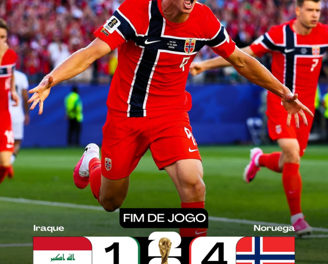 Copa do Mundo 2026: Noruega goleia Iraque com show de Haaland em noite histórica