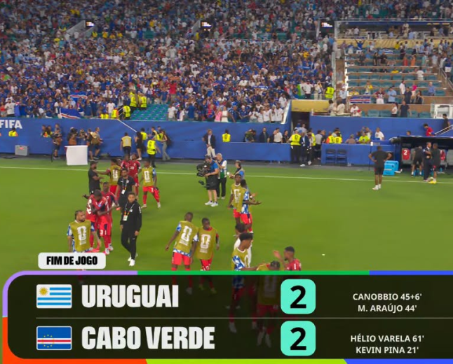 Copa do Mundo 2026: Uruguai cede empate a Cabo Verde e complica situação no grupo