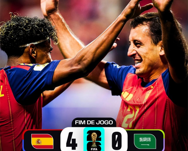 Copa do Mundo 2026: Espanha goleia Arábia Saudita e garante primeira vitória no Mundial
