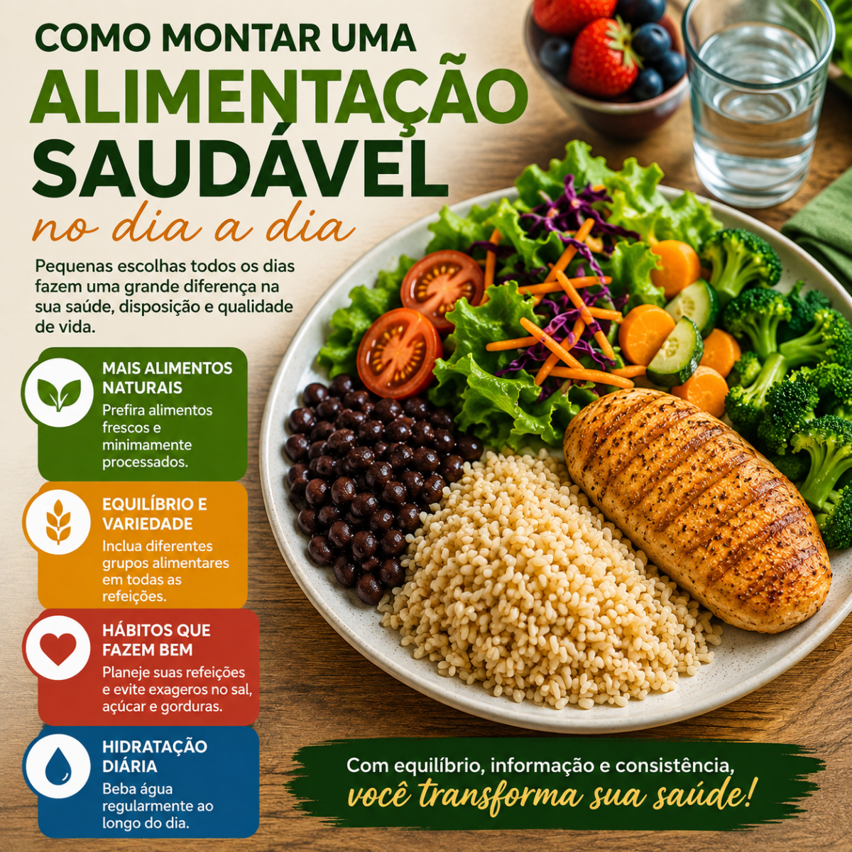 Como montar uma alimentação saudável no dia a dia